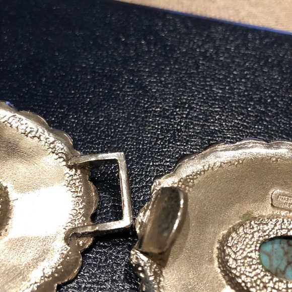 Authentic Southwest Silver 2pc Buckle w/Turquoise